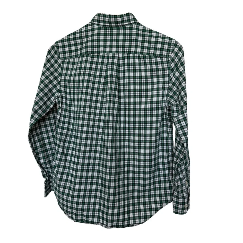 Ralph Lauren Boys Green Checkered Long Sleeve Button-Up Shirt M Casual Flannel